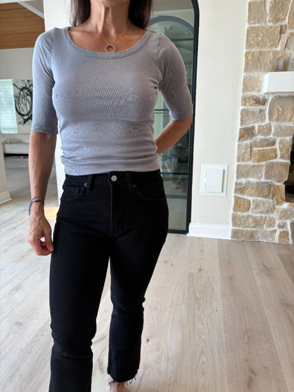 Michael Stars Women's Grey and Black Blouse